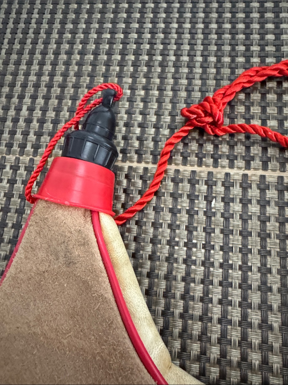 Tan & Red Mini Crossbody Bag with Bullfight Graphic - Picture 3 of 5
